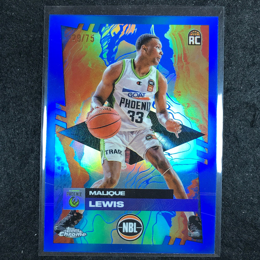 2024-25 Topps Chrome NBL MALIQUE LEWIS Rookie Base Blue 29/75 #71