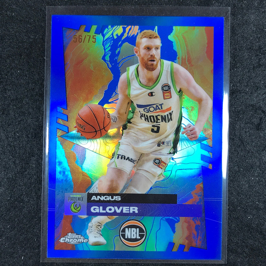 2024-25 Topps Chrome NBL ANGUS GLOVER Base Blue 56/75 #78