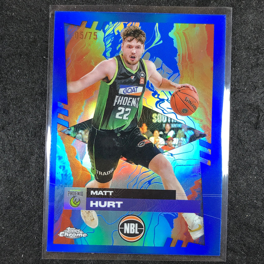 2024-25 Topps Chrome NBL MATT HURT Base Blue 5/75 #79