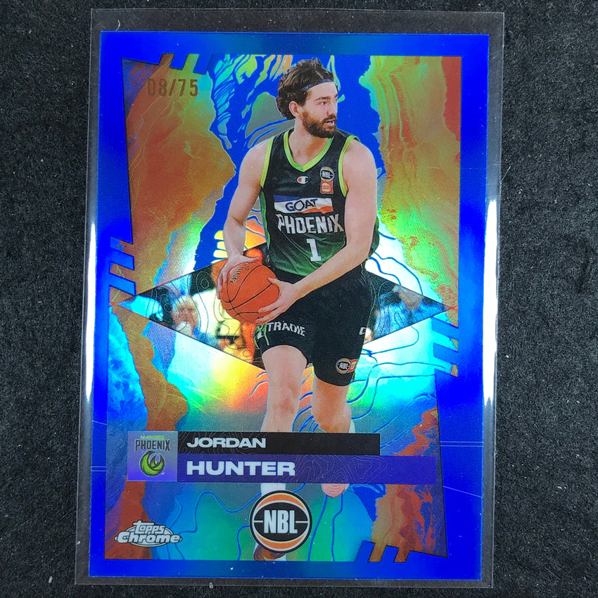 2024-25 Topps Chrome NBL JORDAN HUNTER Base Blue 8/75 #80