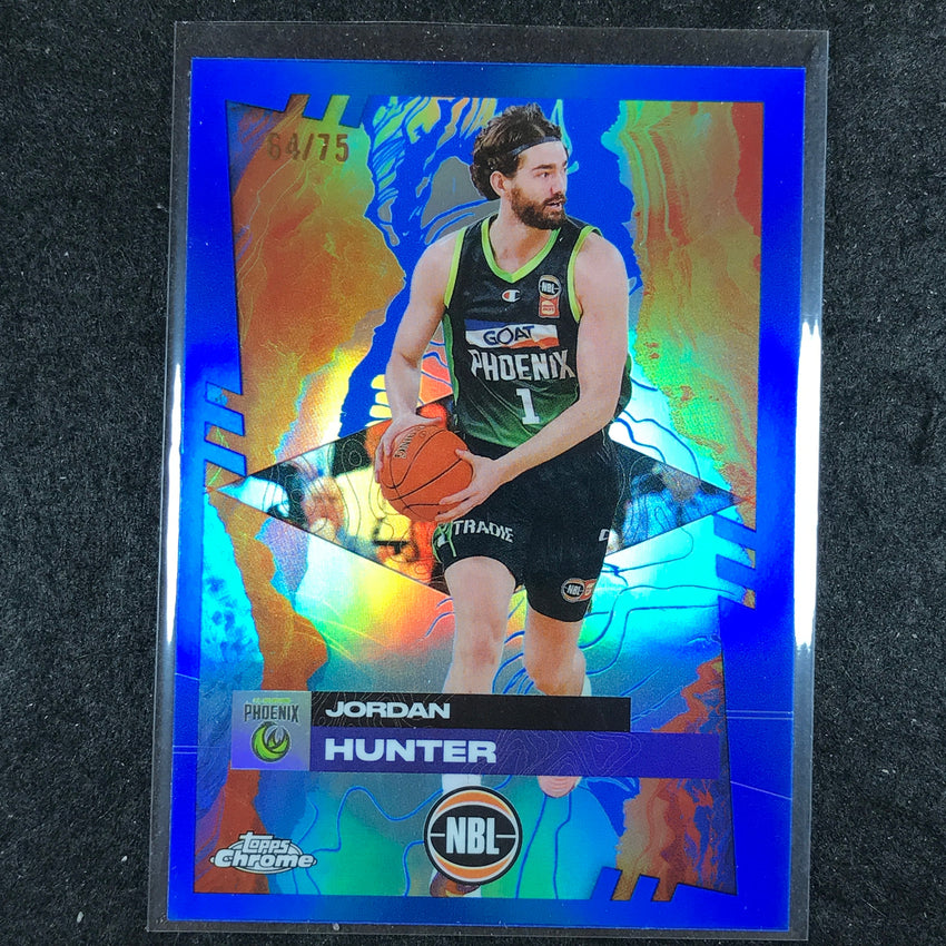 2024-25 Topps Chrome NBL JORDAN HUNTER Base Blue 64/75 #80