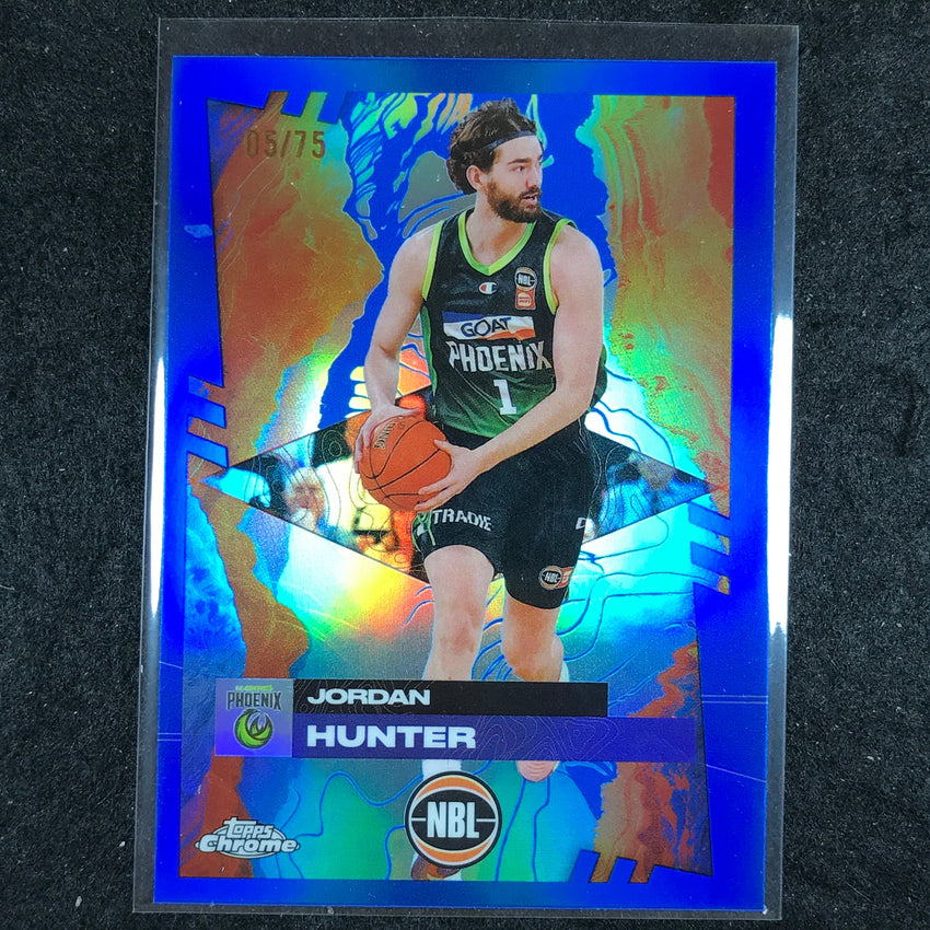 2024-25 Topps Chrome NBL JORDAN HUNTER Base Blue 5/75 #80