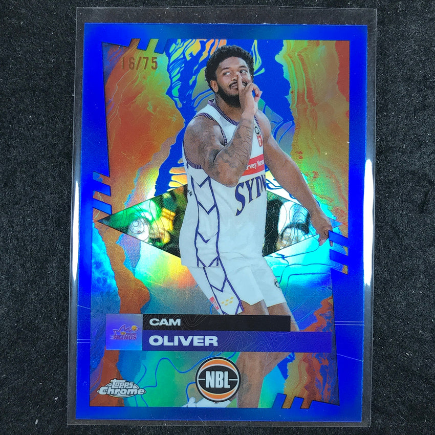 2024-25 Topps Chrome NBL CAM OLIVER Base Blue 16/75 #86
