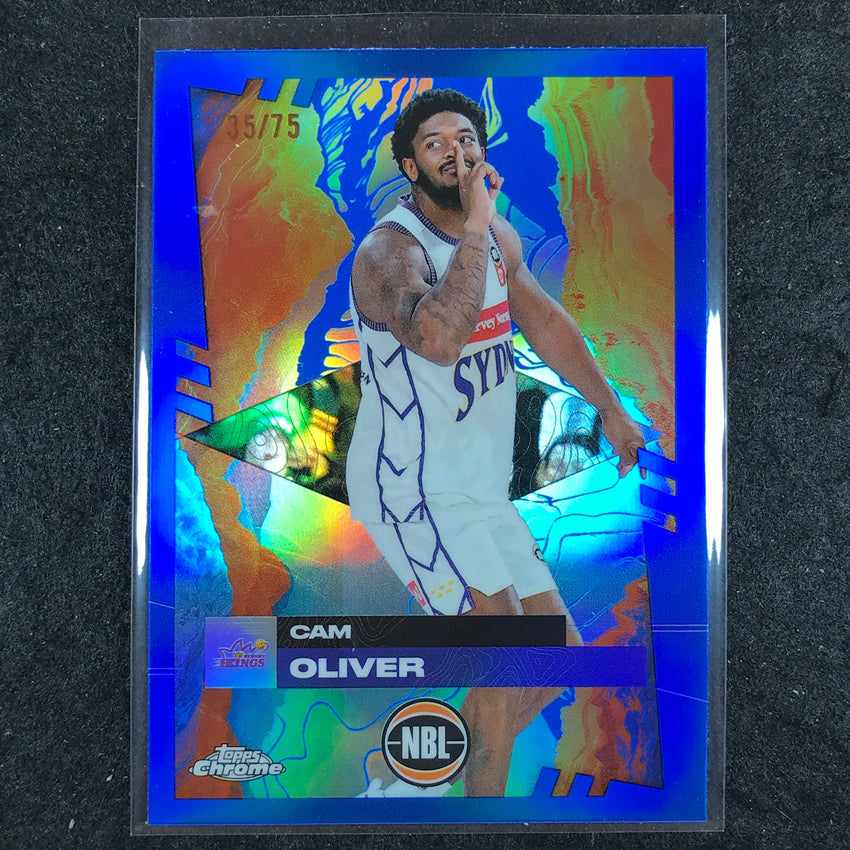 2024-25 Topps Chrome NBL CAM OLIVER Base Blue 35/75 #86