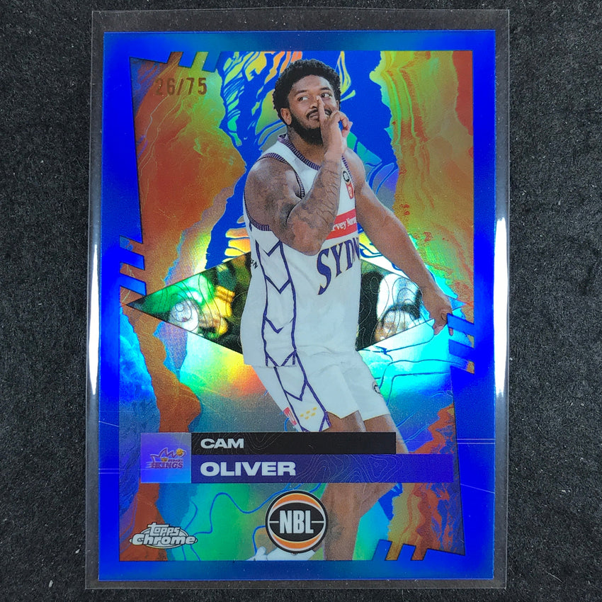 2024-25 Topps Chrome NBL CAM OLIVER Base Blue 26/75 #86