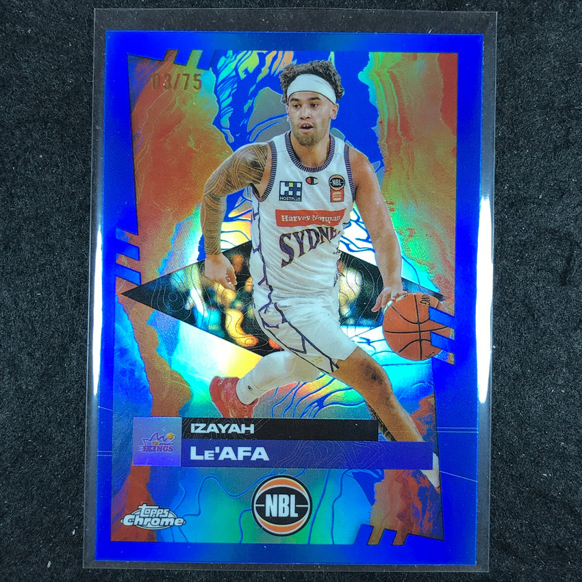 2024-25 Topps Chrome NBL IZAYAH LE'AFA Base Blue 3/75 #90