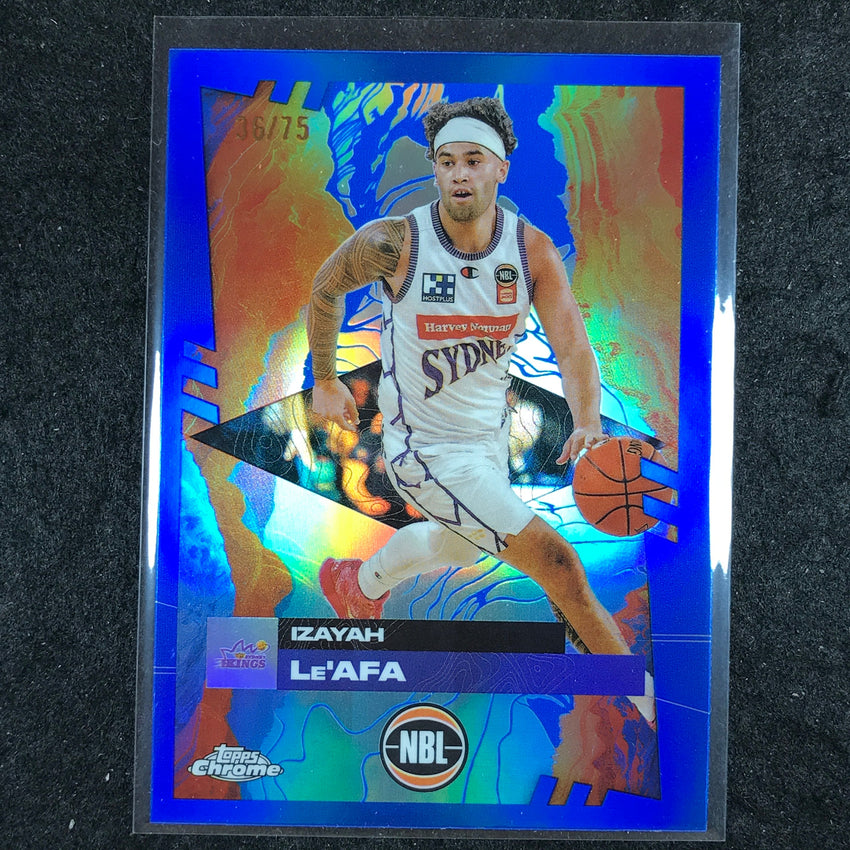 2024-25 Topps Chrome NBL IZAYAH LE'AFA Base Blue 36/75 #90