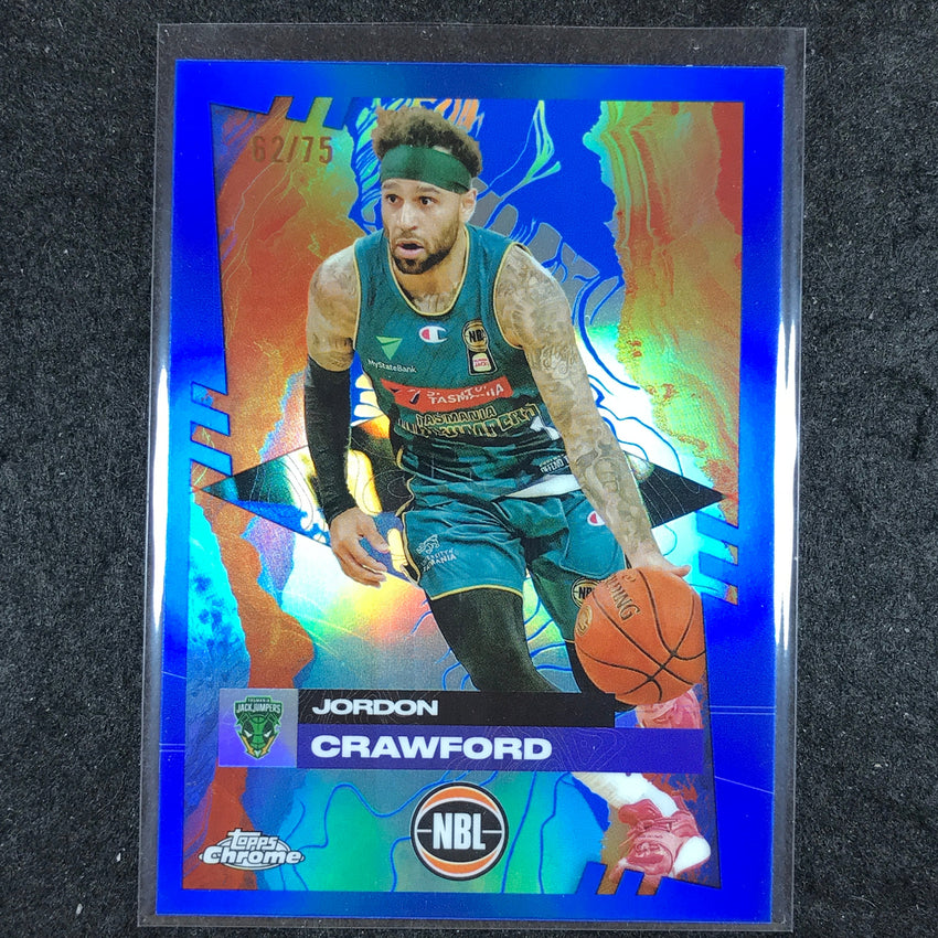 2024-25 Topps Chrome NBL JORDON CRAWFORD Base Blue 62/75 #91