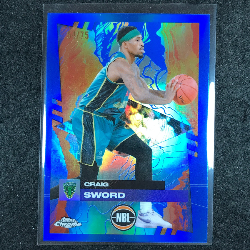 2024-25 Topps Chrome NBL CRAIG SWORD Base Blue 54/75 #93