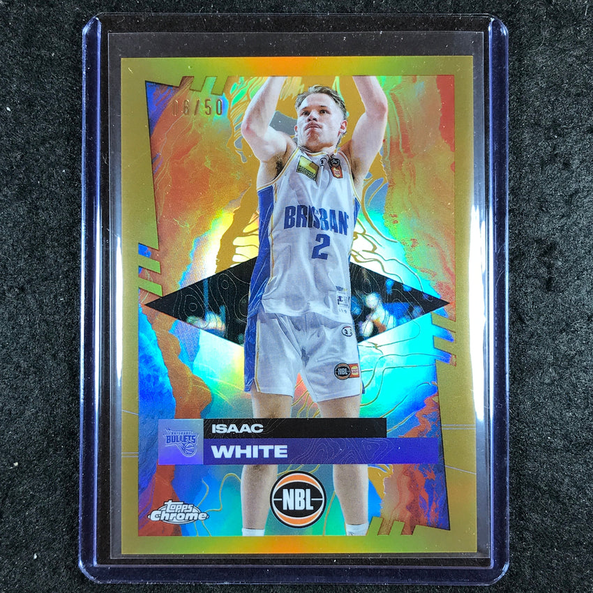 2024-25 Topps Chrome NBL ISAAC WHITE Base Gold 8/50 #17