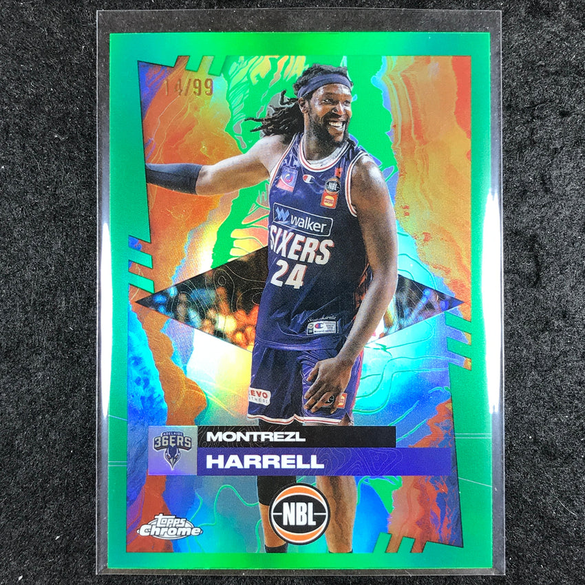 2024-25 Topps Chrome NBL MONTREZL HARRELL Base Green 14/99 #9