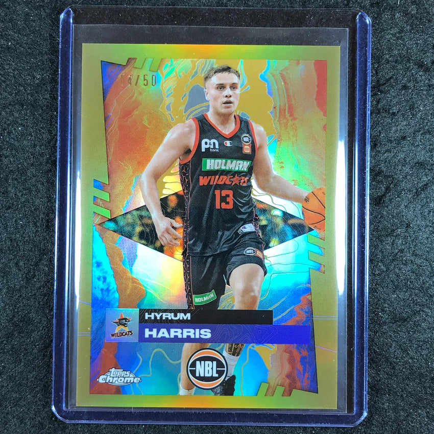 2024-25 Topps Chrome NBL HYRUM HARRIS Base Gold 14/50 #68