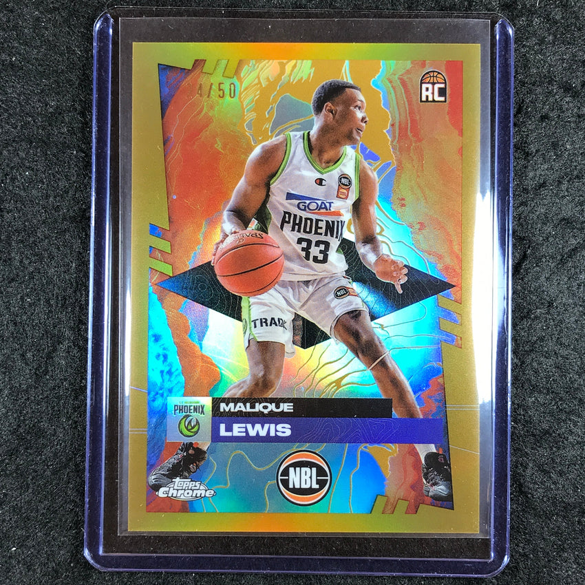 2024-25 Topps Chrome NBL MALIQUE LEWIS Rookie Base Gold 24/50 #71