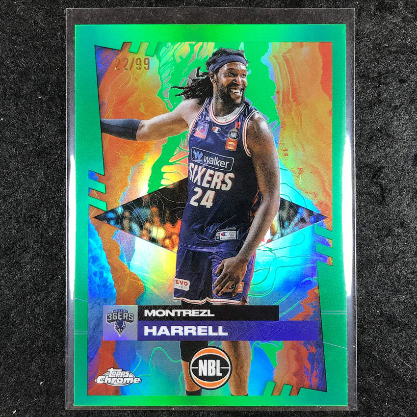2024-25 Topps Chrome NBL MONTREZL HARRELL Base Green 22/99 #9