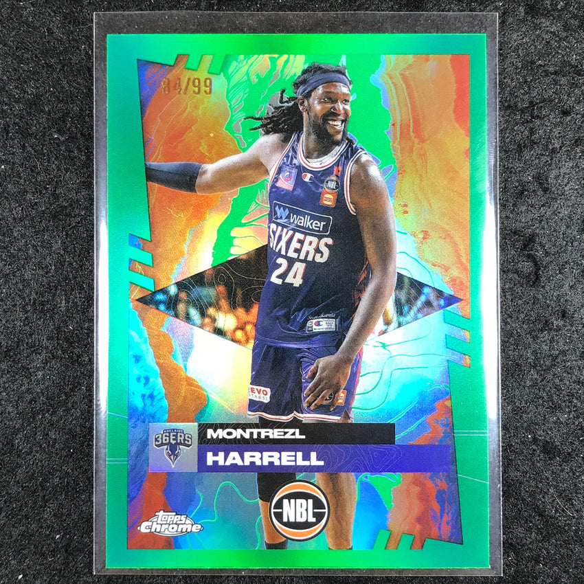 2024-25 Topps Chrome NBL MONTREZL HARRELL Base Green 84/99 #9