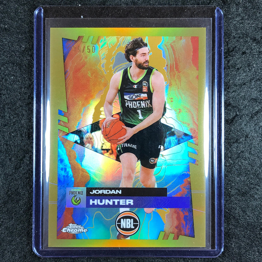 2024-25 Topps Chrome NBL JORDAN HUNTER Base Gold 35/50 #80