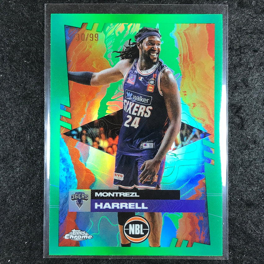 2024-25 Topps Chrome NBL MONTREZL HARRELL Base Green 30/99 #9