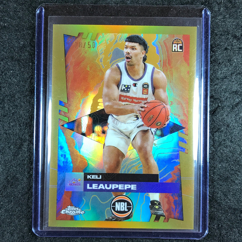 2024-25 Topps Chrome NBL KELI LEAUPEPE Rookie Base Gold 28/50 #87