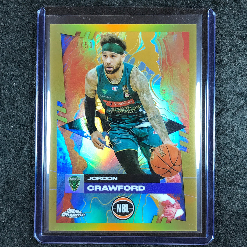 2024-25 Topps Chrome NBL JORDON CRAWFORD Base Gold 7/50 #91