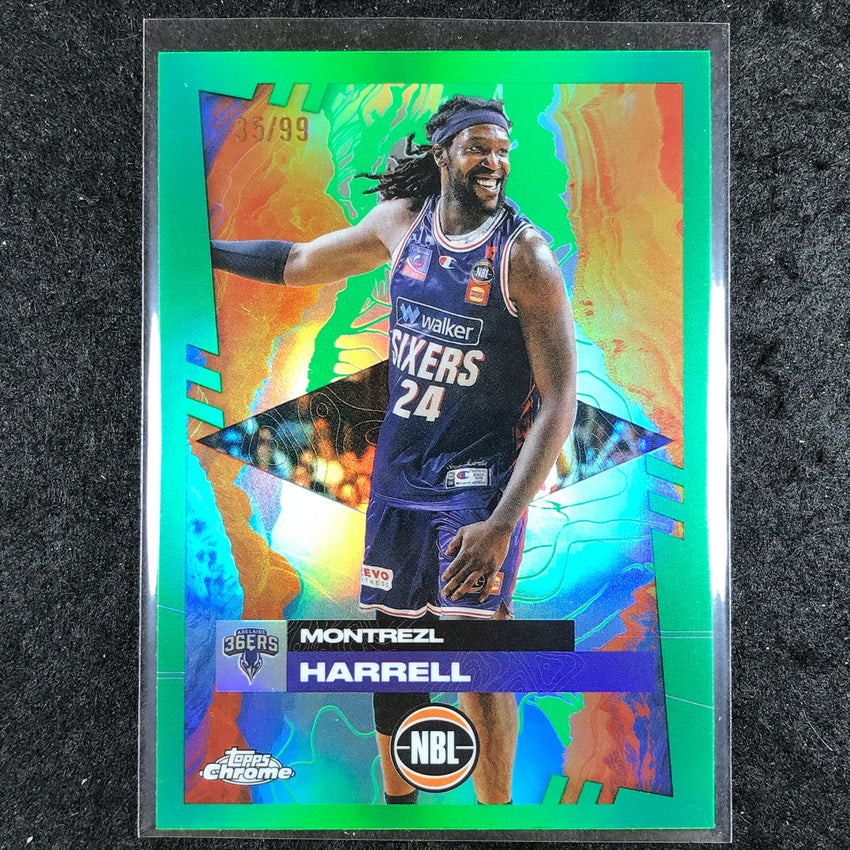 2024-25 Topps Chrome NBL MONTREZL HARRELL Base Green 35/99 #9