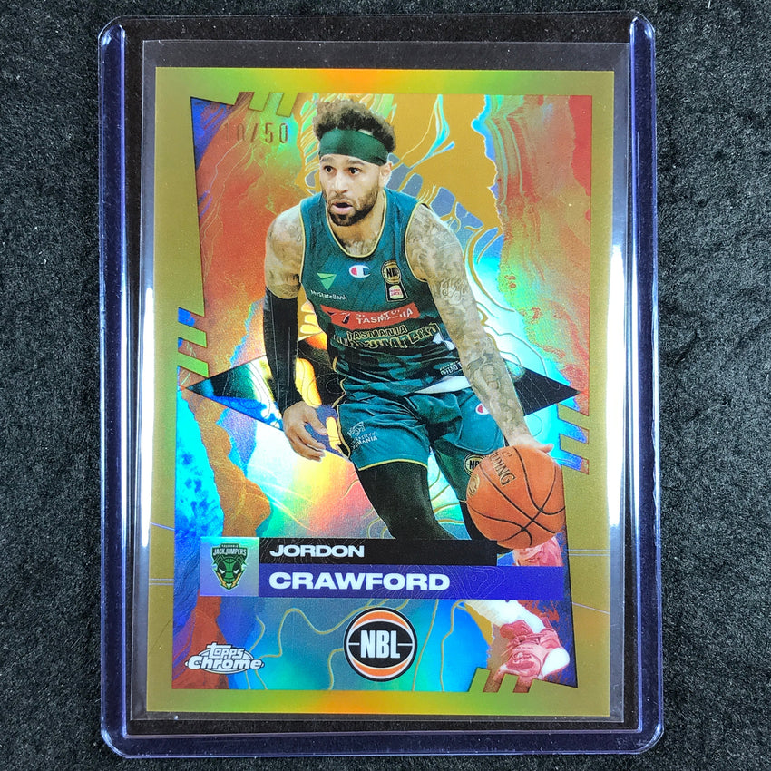 2024-25 Topps Chrome NBL JORDON CRAWFORD Base Gold 10/50 #91