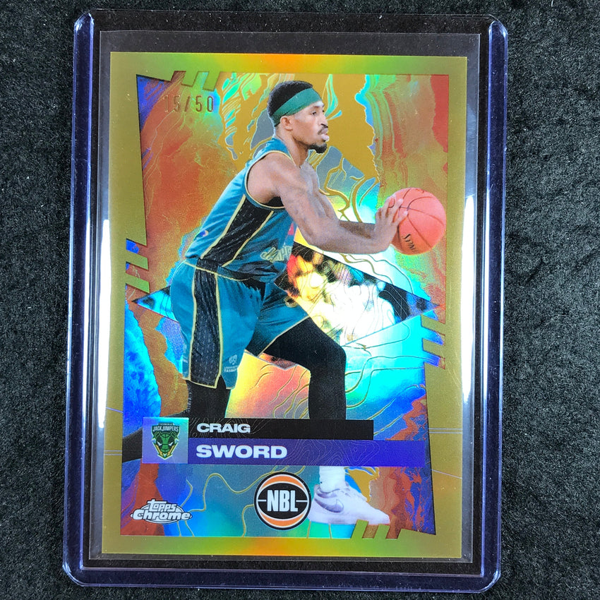 2024-25 Topps Chrome NBL CRAIG SWORD Base Gold 15/50 #93