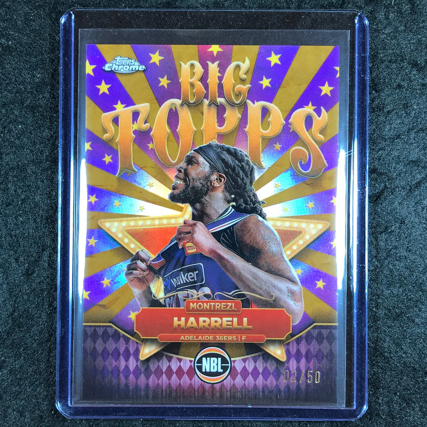 2024-25 Topps Chrome NBL MONTREZL HARRELL Big Topps Gold 2/50 #1