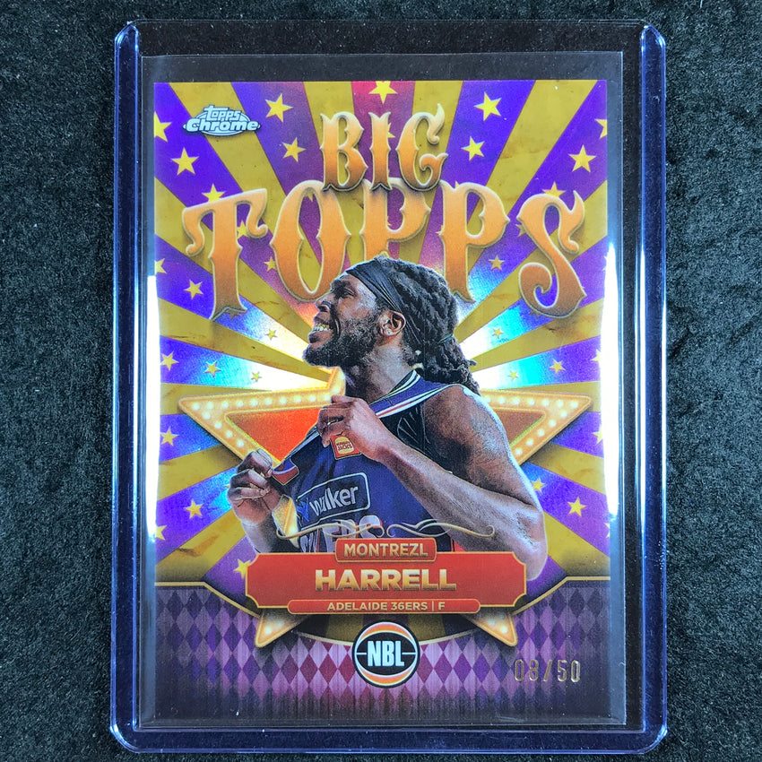 2024-25 Topps Chrome NBL MONTREZL HARRELL Big Topps Gold 8/50 #1
