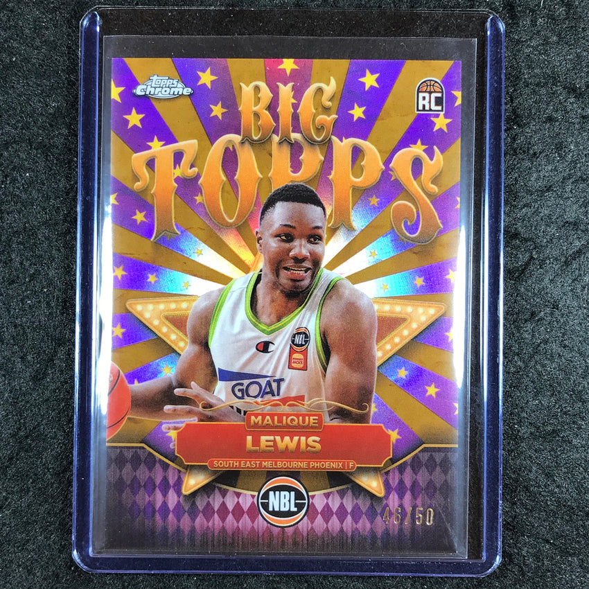 2024-25 Topps Chrome NBL MALIQUE LEWIS Big Topps Rookie Gold 46/50 #8