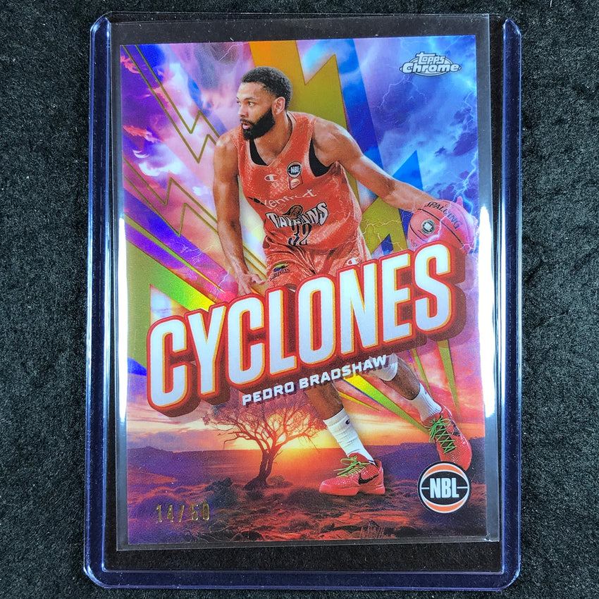 2024-25 Topps Chrome NBL PEDRO BRADSHAW Cylcones Gold 14/50 #5