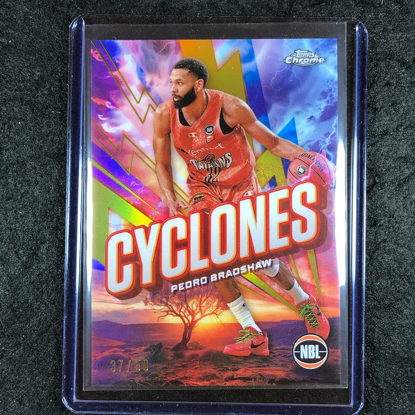 2024-25 Topps Chrome NBL PEDRO BRADSHAW Cylcones Gold 37/50 #5