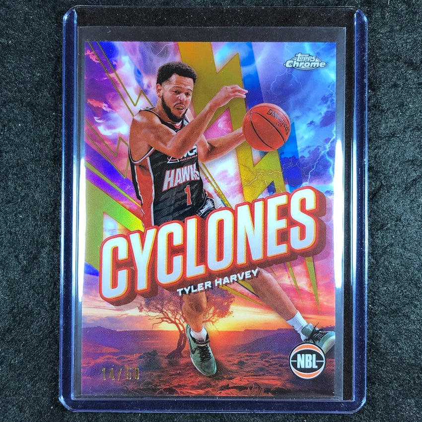 2024-25 Topps Chrome NBL TYLER HARVEY Cylcones Gold 14/50 #8