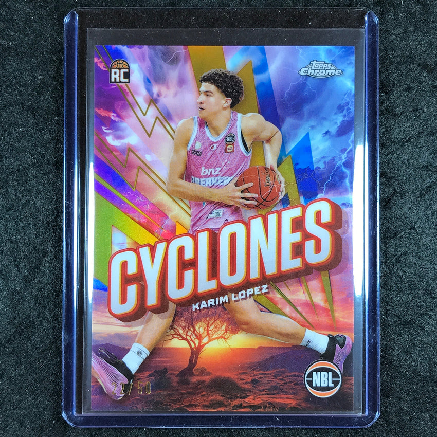 2024-25 Topps Chrome NBL KARIM LOPEZ Cylcones Rookie Gold 22/50 #11