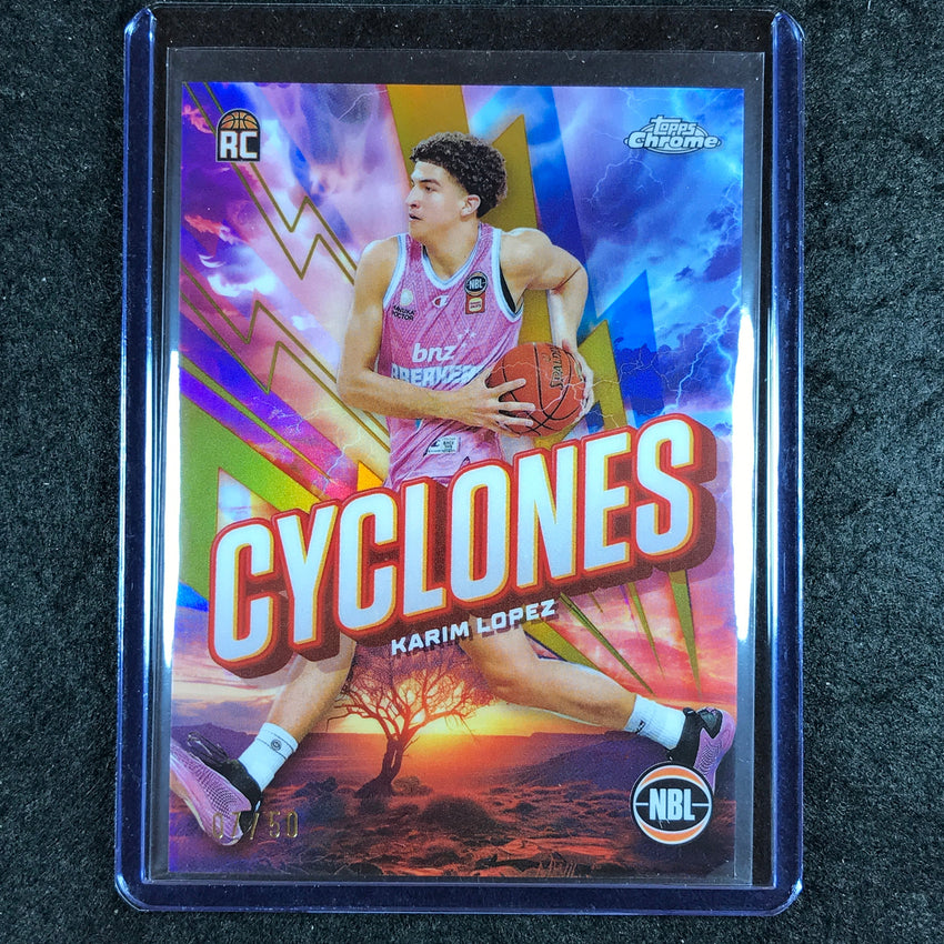 2024-25 Topps Chrome NBL KARIM LOPEZ Cylcones Rookie Gold 7/50 #11