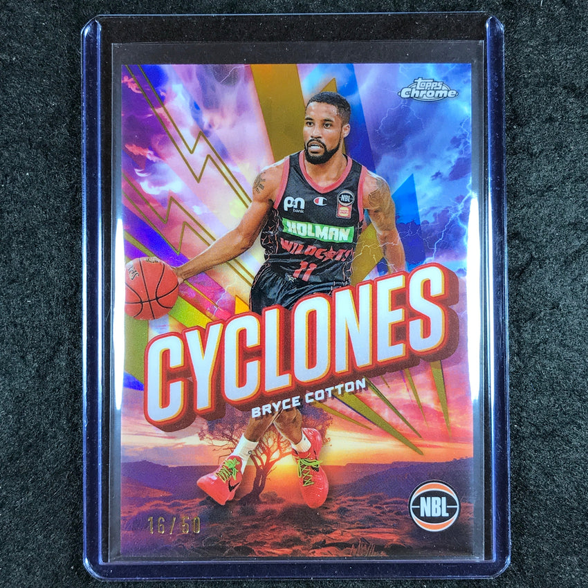 2024-25 Topps Chrome NBL BRYCE COTTON Cylcones Gold 16/50 #14