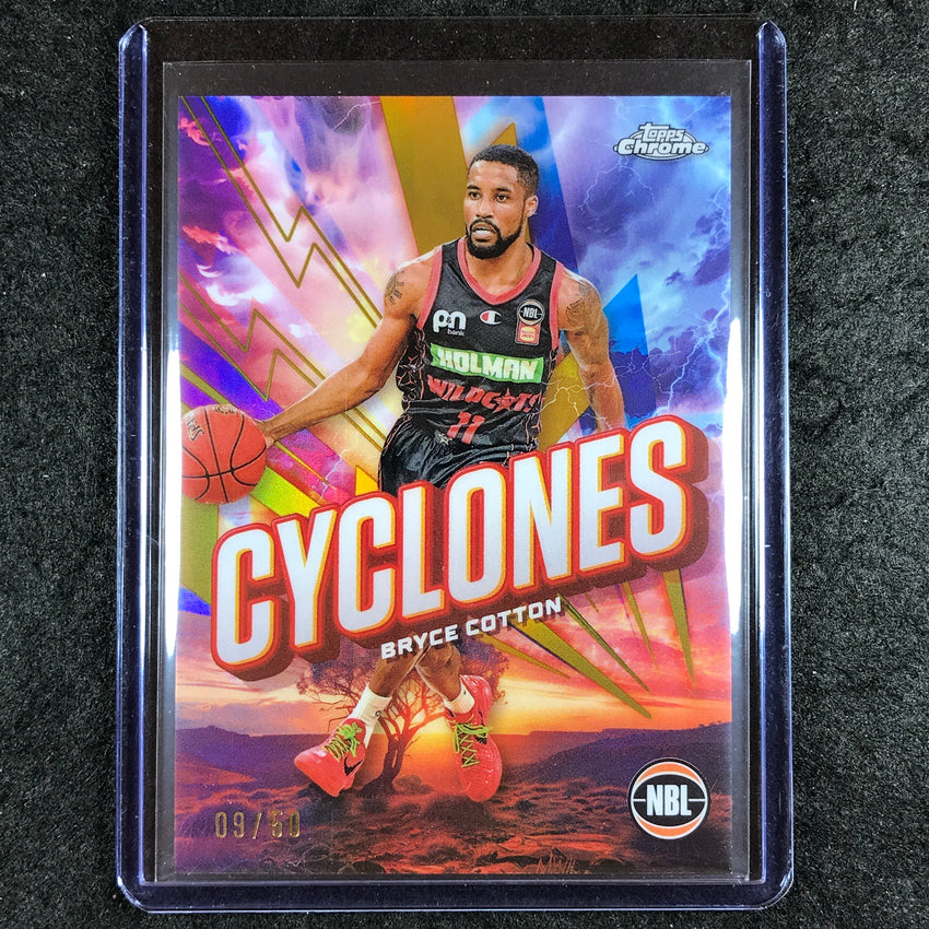 2024-25 Topps Chrome NBL BRYCE COTTON Cylcones Gold 9/50 #14