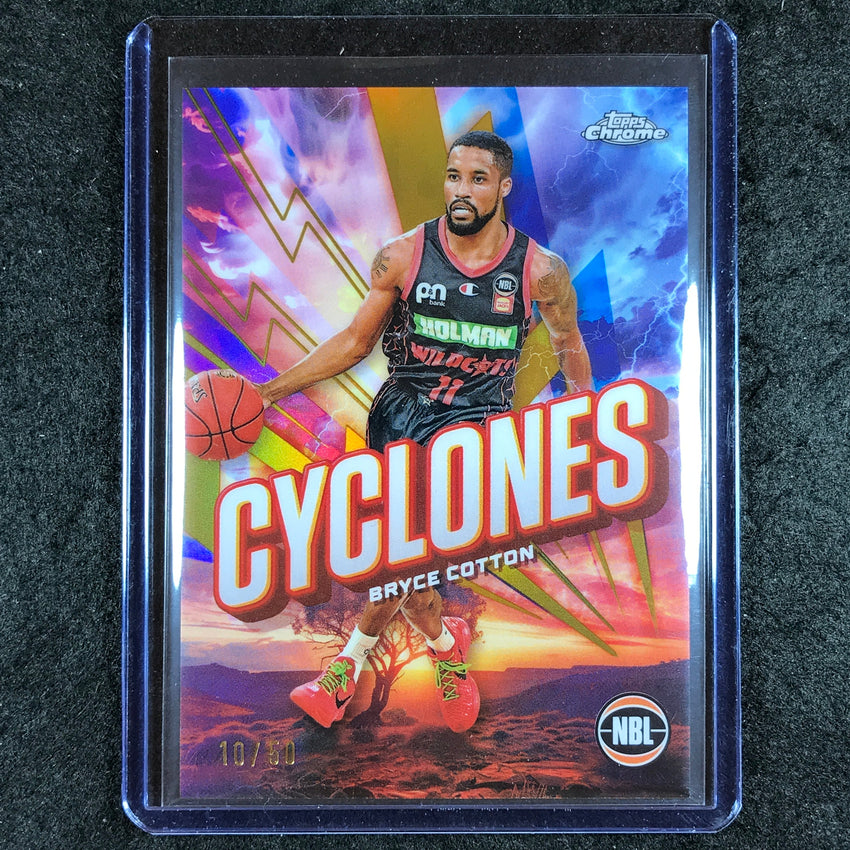 2024-25 Topps Chrome NBL BRYCE COTTON Cylcones Gold 10/50 #14