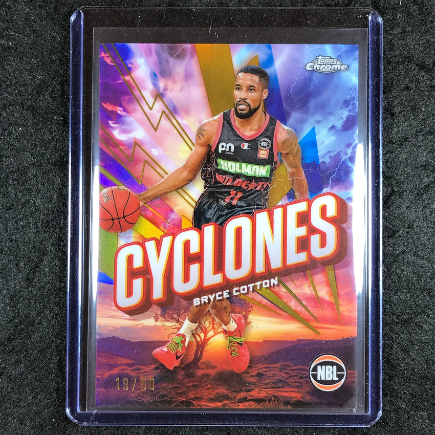 2024-25 Topps Chrome NBL BRYCE COTTON Cylcones Gold 19/50 #14