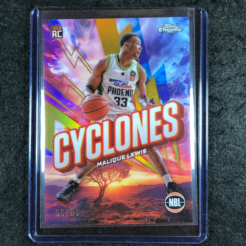 2024-25 Topps Chrome NBL MALIQUE LEWIS Cylcones Rookie Gold 6/50 #15