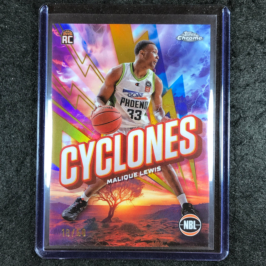2024-25 Topps Chrome NBL MALIQUE LEWIS Cylcones Rookie Gold 18/50 #15