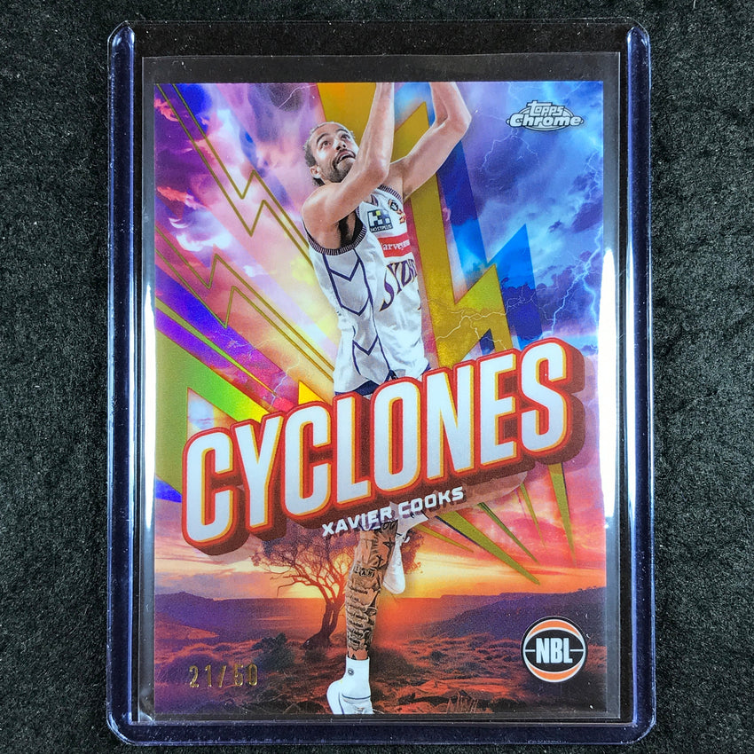 2024-25 Topps Chrome NBL XAVIER COOKS Cylcones Gold 21/50 #18