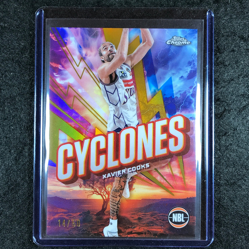 2024-25 Topps Chrome NBL XAVIER COOKS Cylcones Gold 14/50 #18