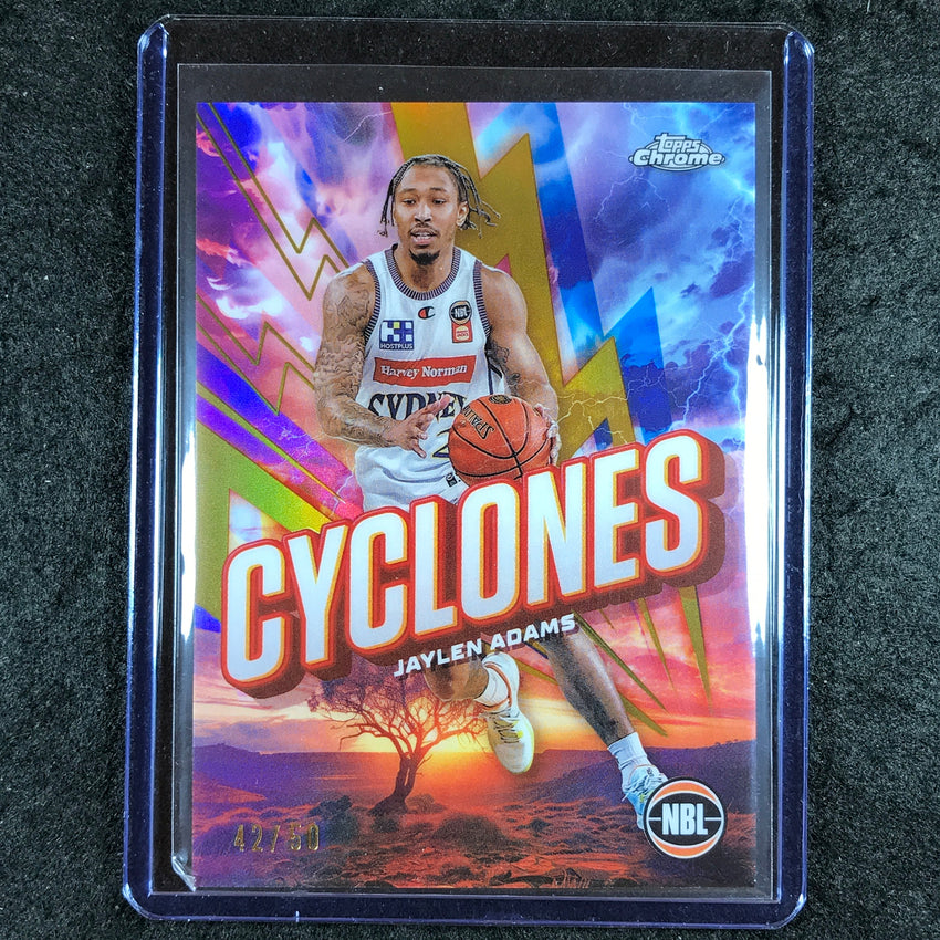 2024-25 Topps Chrome NBL JAYLEN ADAMS Cylcones Gold 42/50 #25