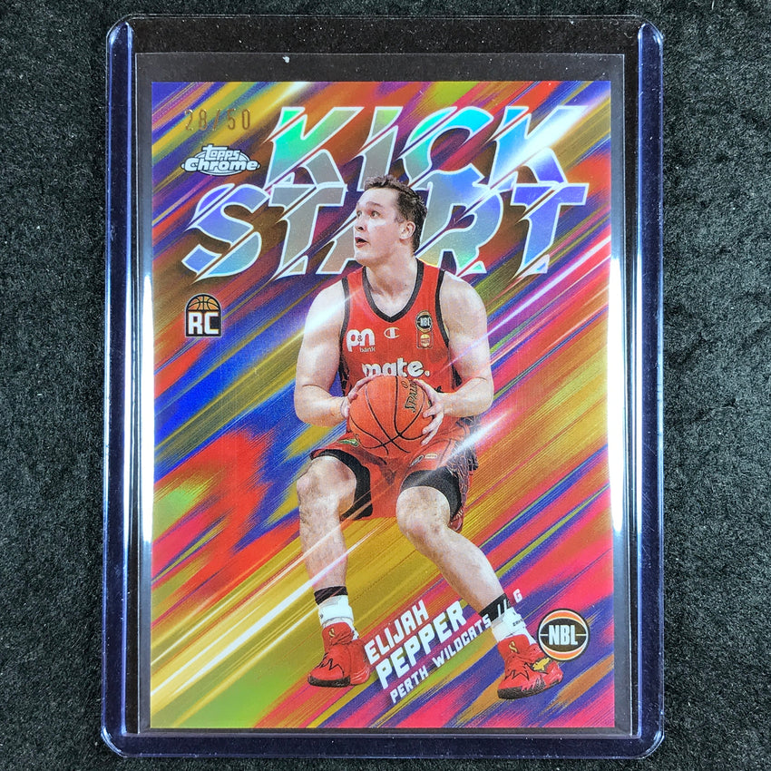 2024-25 Topps Chrome NBL ELIJAH PEPPER Kick Start Rookie Gold 28/50 #27