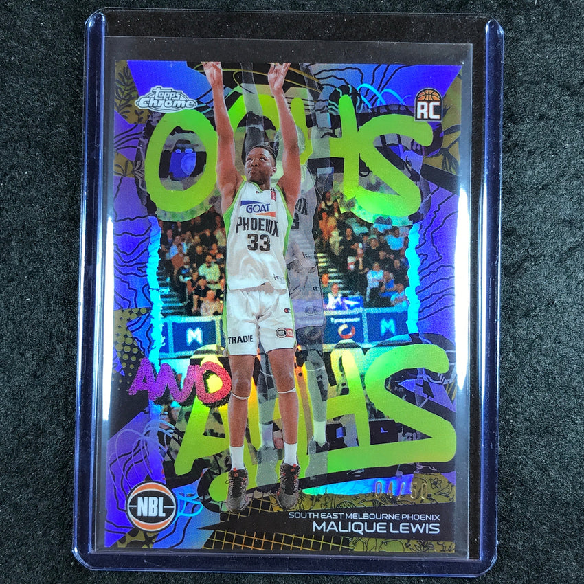 2024-25 Topps Chrome NBL MALIQUE LEWIS Oohs and Ahhs Rookie Gold 4/50 #15