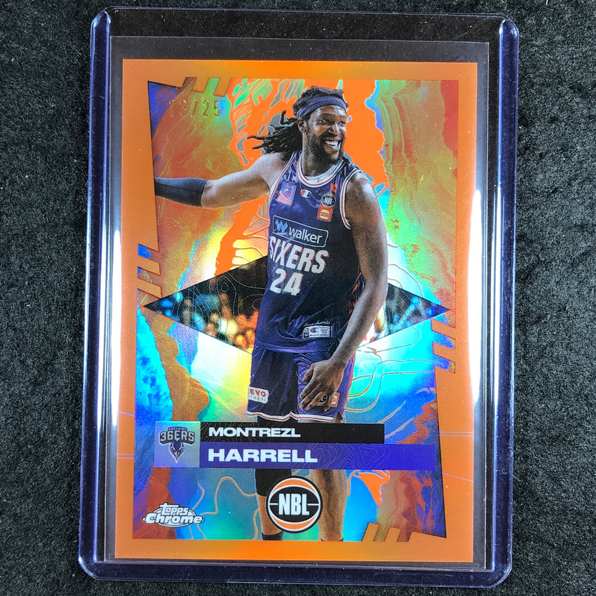2024-25 Topps Chrome NBL MONTREZL HARRELL Base Orange 13/25 #9
