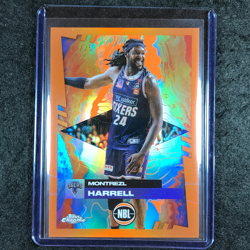 2024-25 Topps Chrome NBL MONTREZL HARRELL Base Orange 11/25 #9