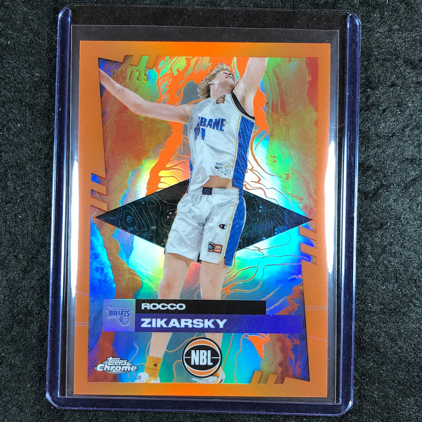 2024-25 Topps Chrome NBL ROCCO ZIKARSKY Base Orange 5/25 #11