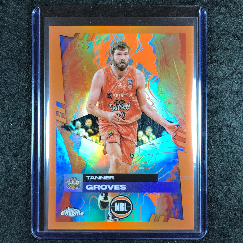 2024-25 Topps Chrome NBL TANNER GROVES Base Orange 17/25 #25