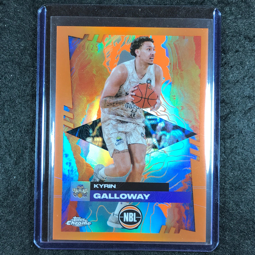 2024-25 Topps Chrome NBL KYRIN GALLOWAY Base Orange 14/25 #27